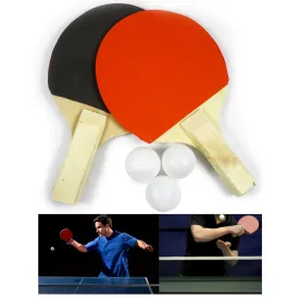 1 Pair Table Tennis Ping Pong Racket Paddle   3pcs Balls Racquet Set Tournament