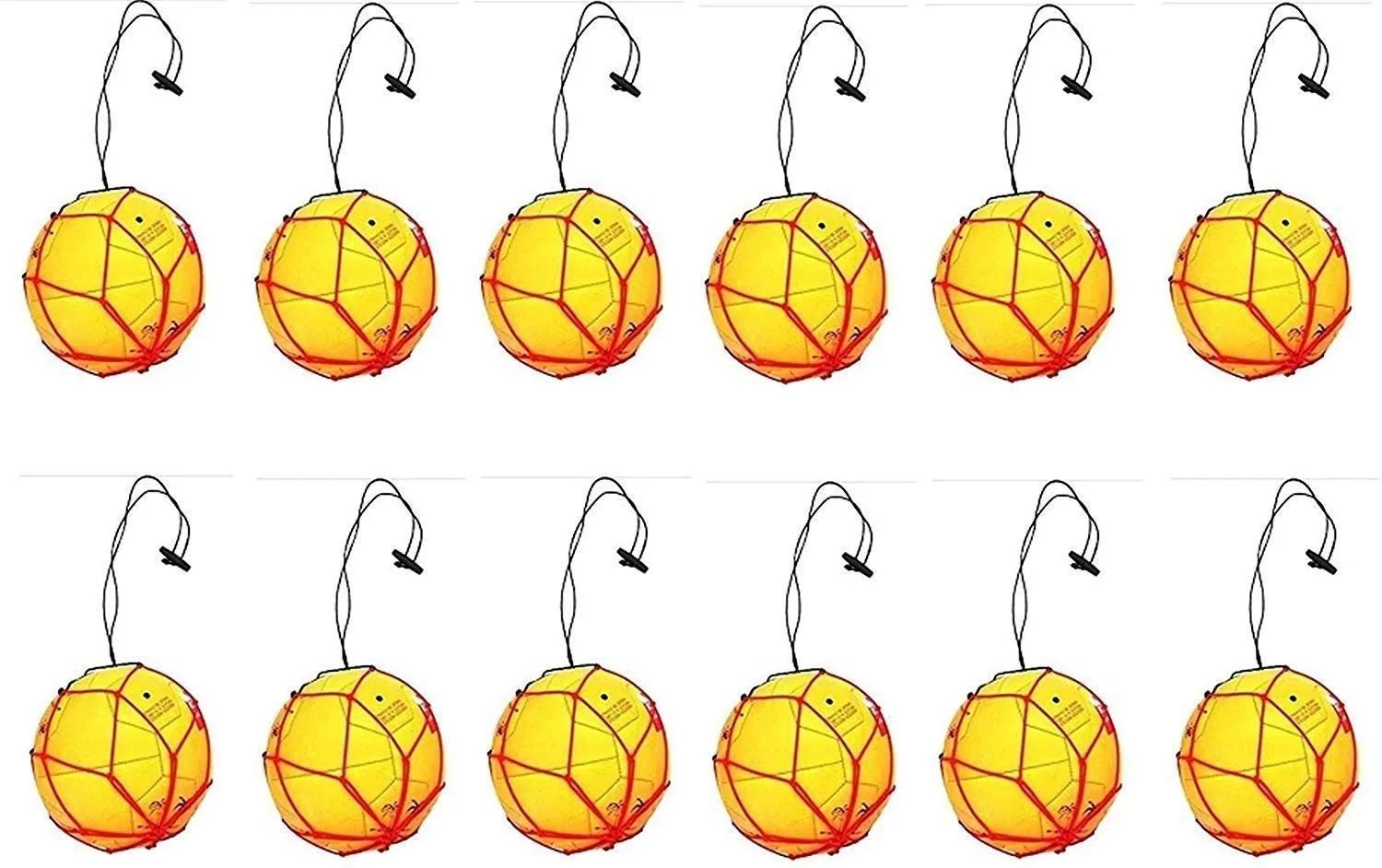 12 Rabbit Soccer Mini Balls Bungee Elastic Juggling Skill Training Net