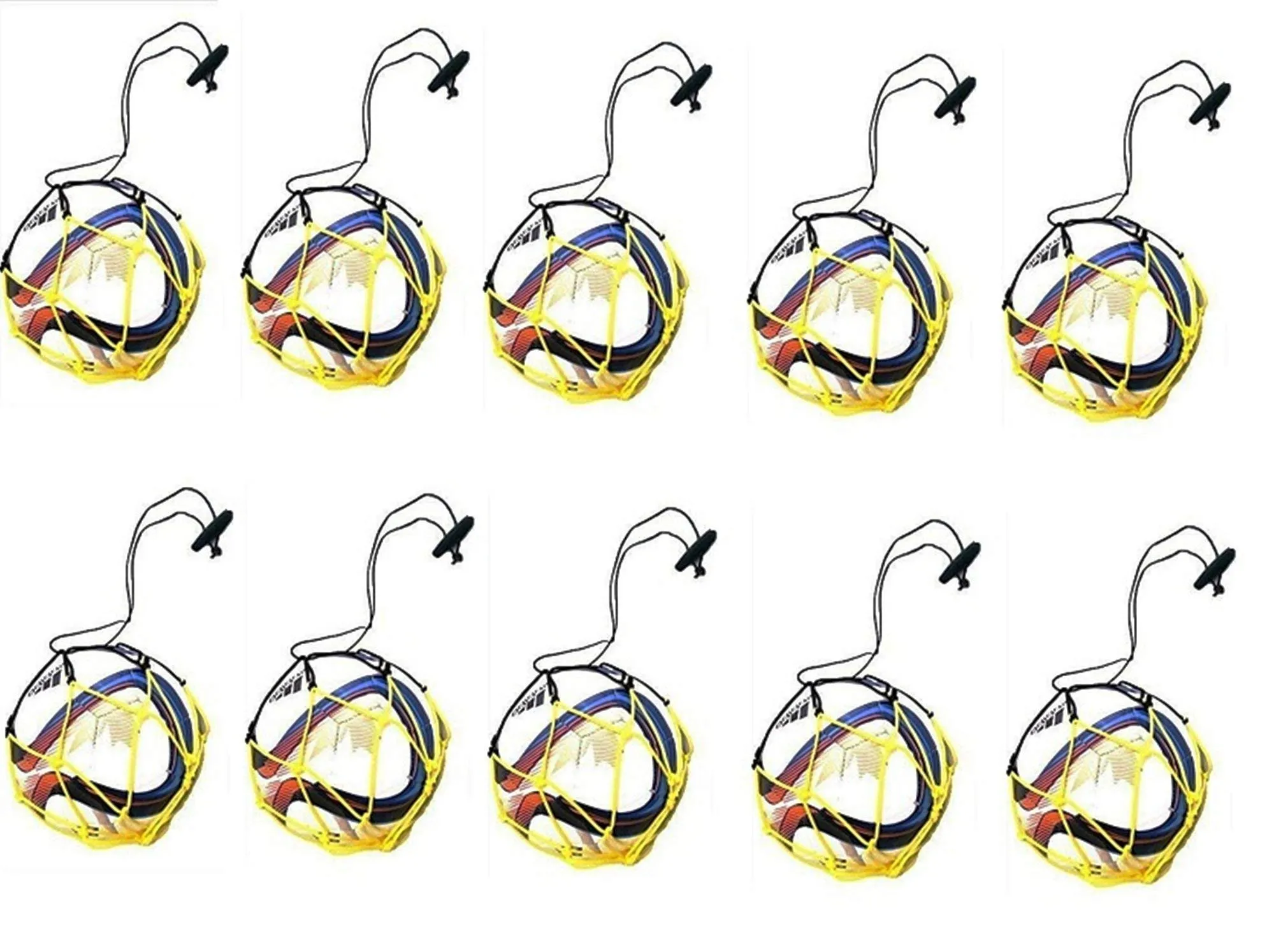 12 Rabbit Soccer Mini Balls Bungee Elastic Juggling Skill Training Net