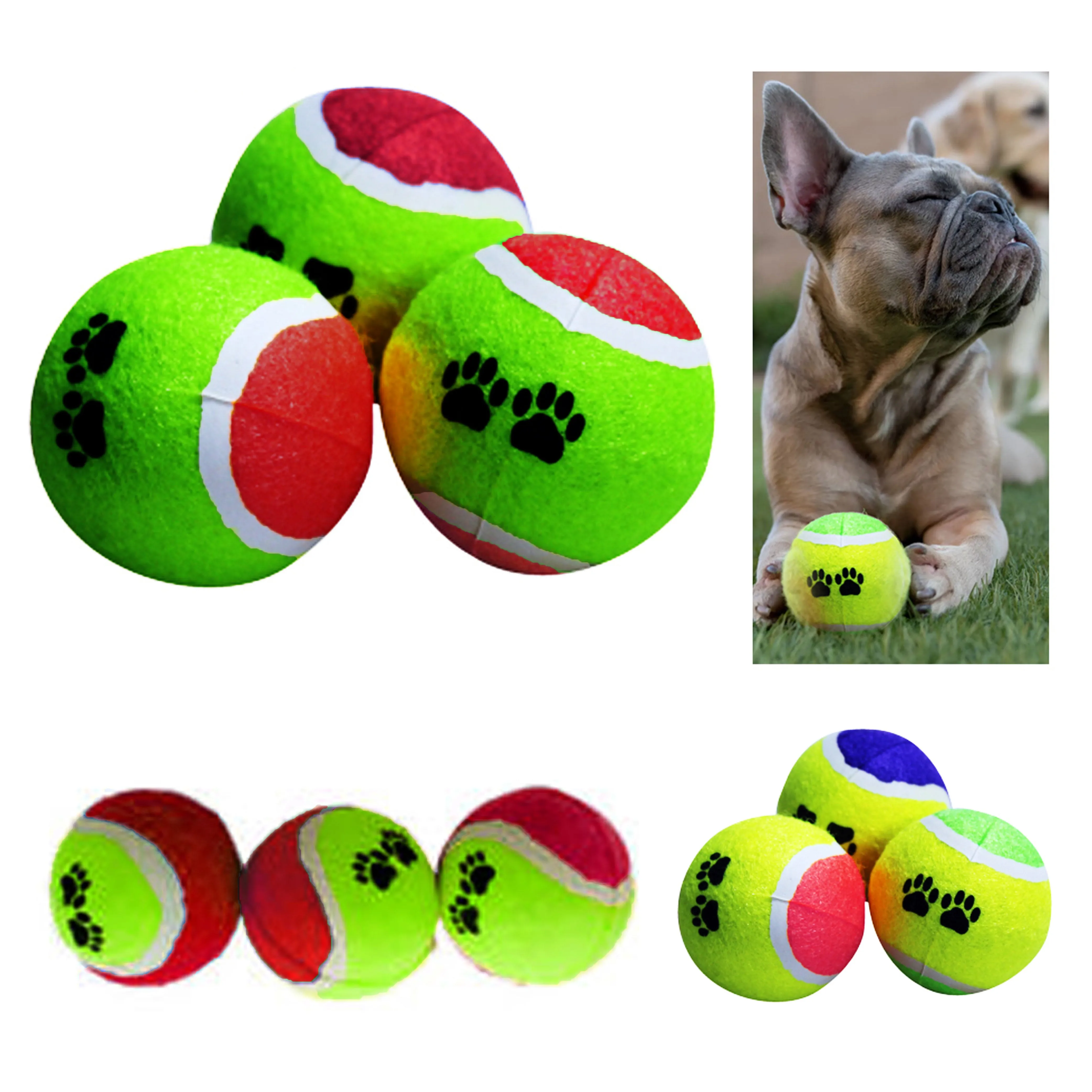 9 Pc Pet Dog Tennis Balls Doggie Toy Puppy Fetch Catch Play Thrower Cat Bounce