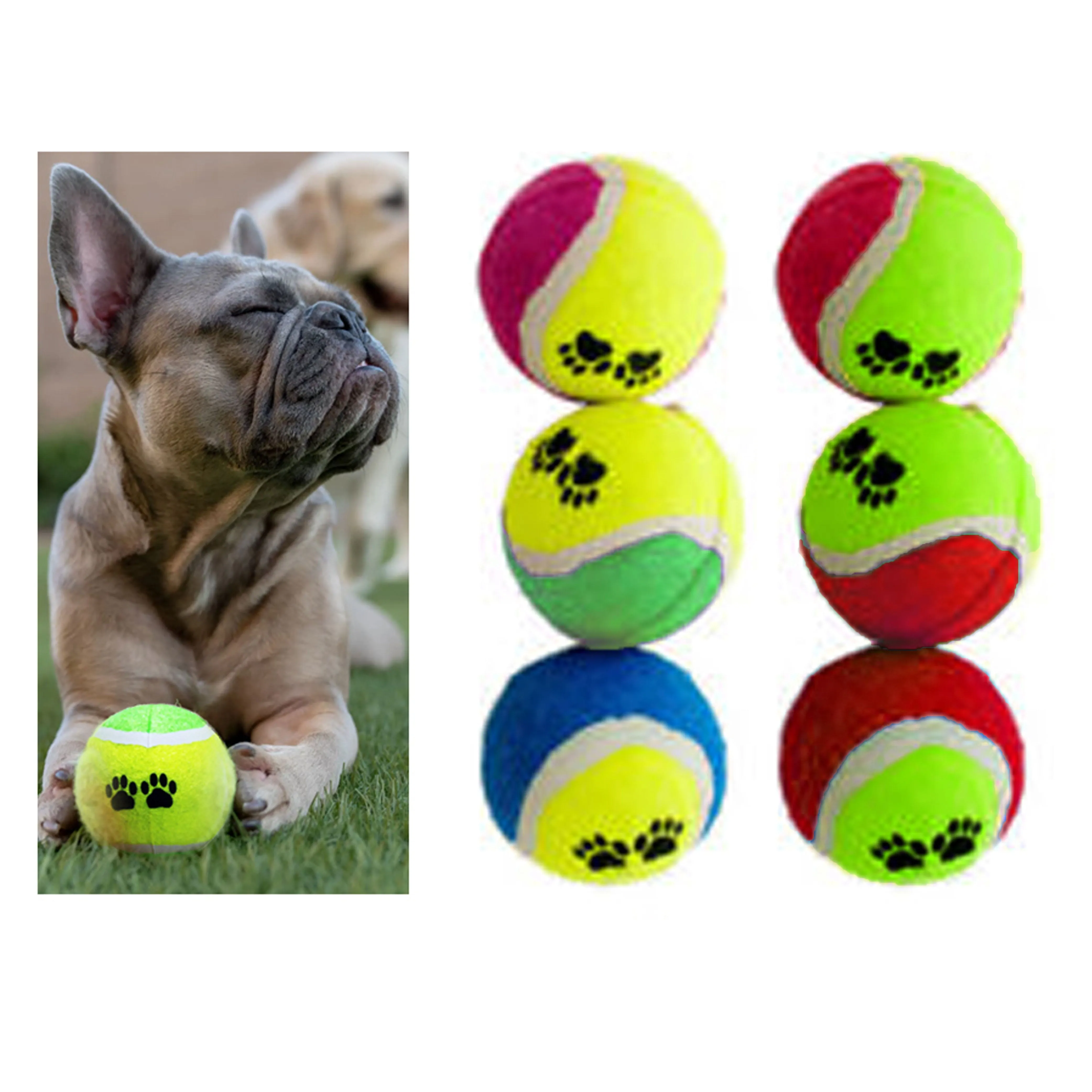 9 Pc Pet Dog Tennis Balls Doggie Toy Puppy Fetch Catch Play Thrower Cat Bounce