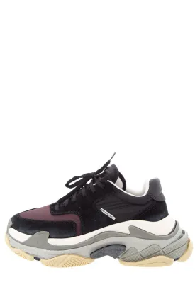 Balenciaga Black & Bordeaux Triple S Sneakers SZ 7 NWT