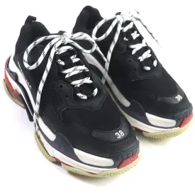 Balenciaga Triple S Logo Leather Nylon Sneakers