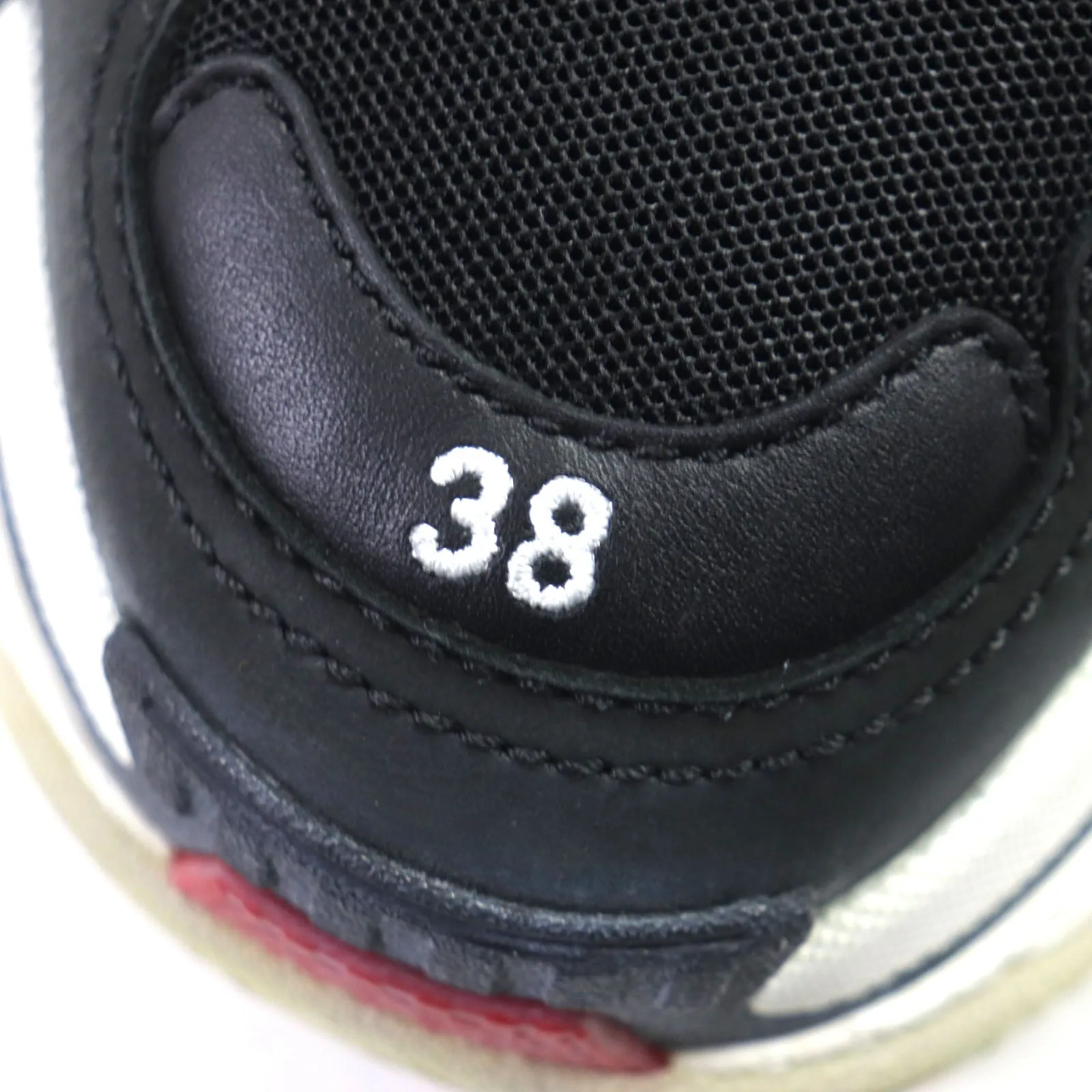 Balenciaga Triple S Logo Leather Nylon Sneakers