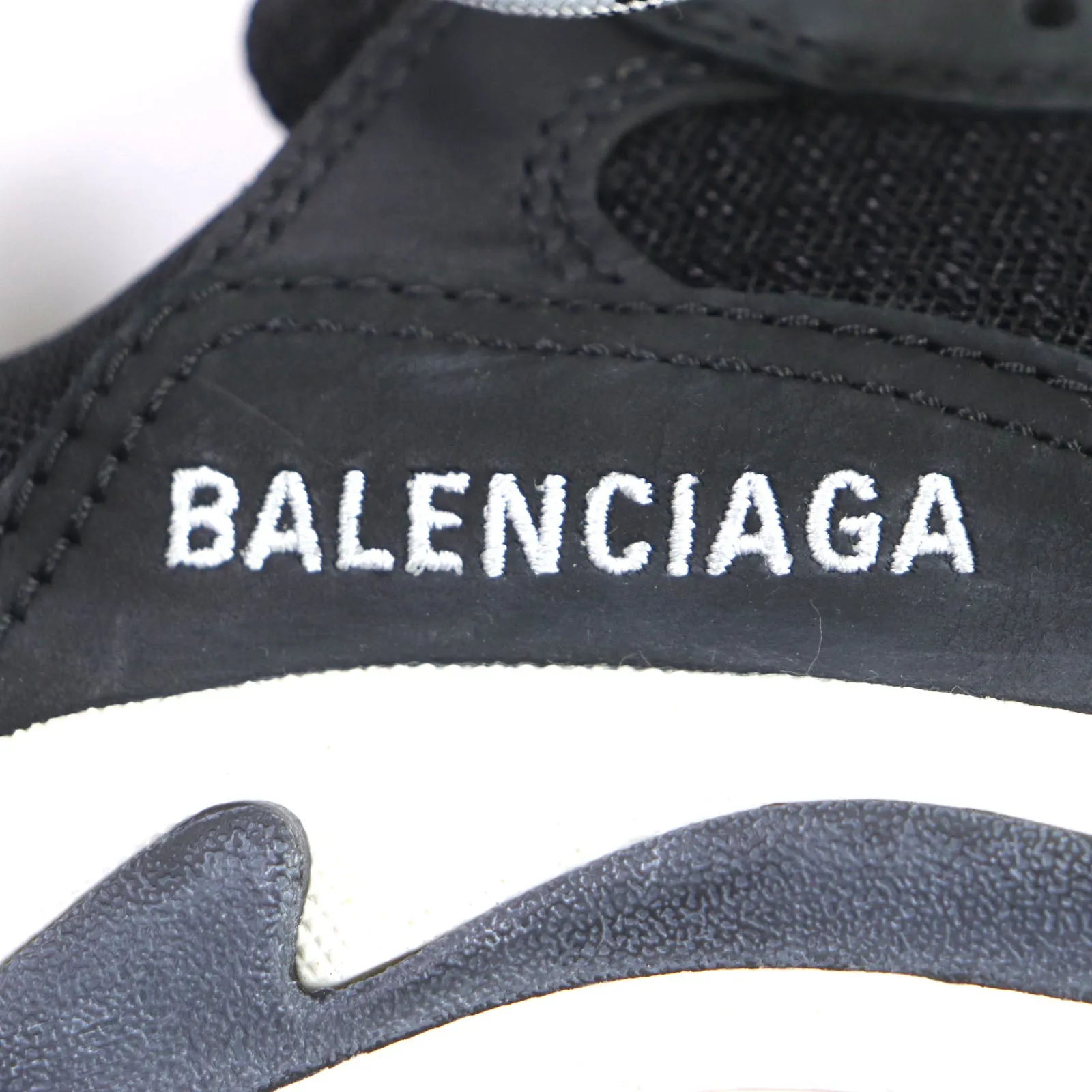Balenciaga Triple S Logo Leather Nylon Sneakers