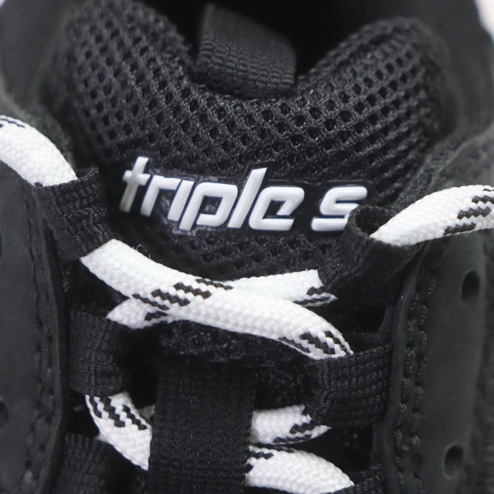 Balenciaga Triple S Logo Leather Nylon Sneakers