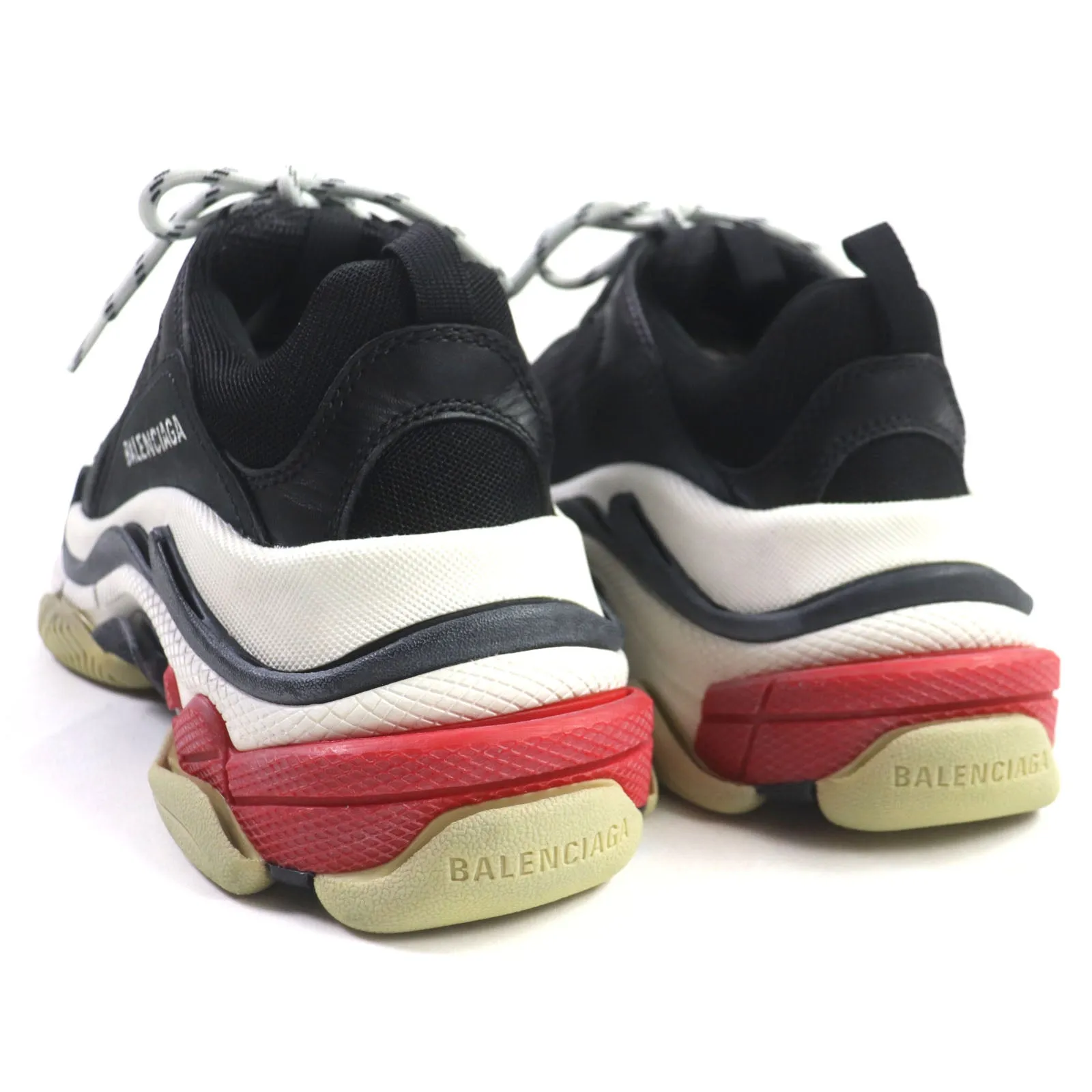 Balenciaga Triple S Logo Leather Nylon Sneakers