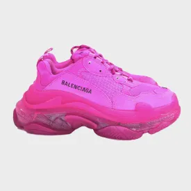 Balenciaga women's pink Triple S Clear Sole Sneakers