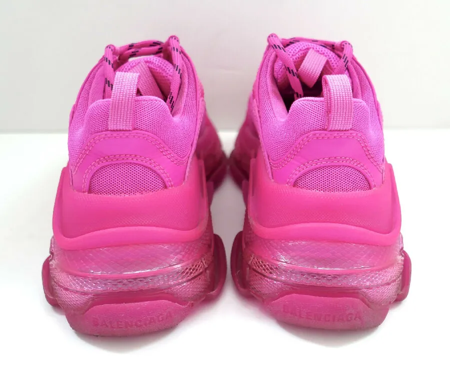 Balenciaga women's pink Triple S Clear Sole Sneakers