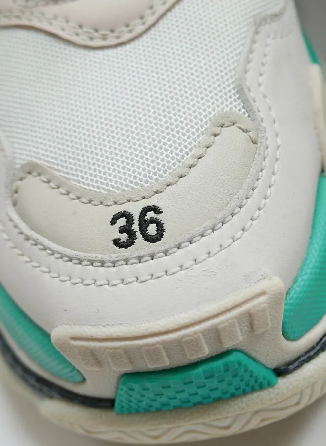 Balenciaga women's turquoise and grey Triple S Trainers