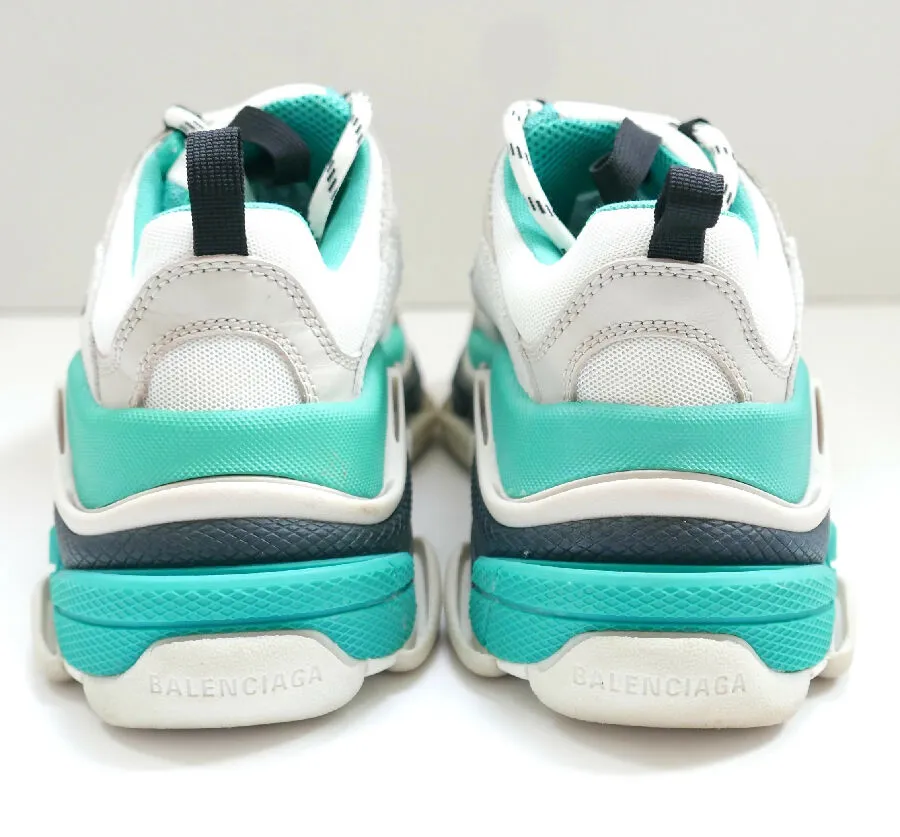 Balenciaga women's turquoise and grey Triple S Trainers