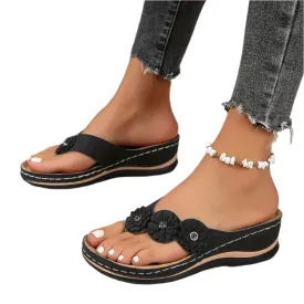 Blommiga slip-on-strandtofflor fr kvinnor