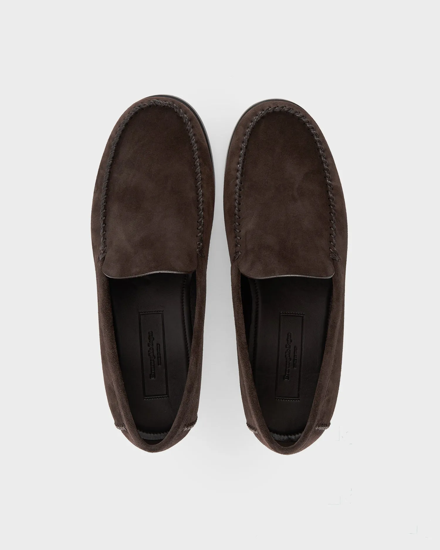 Brown Suede Boston Moccasins