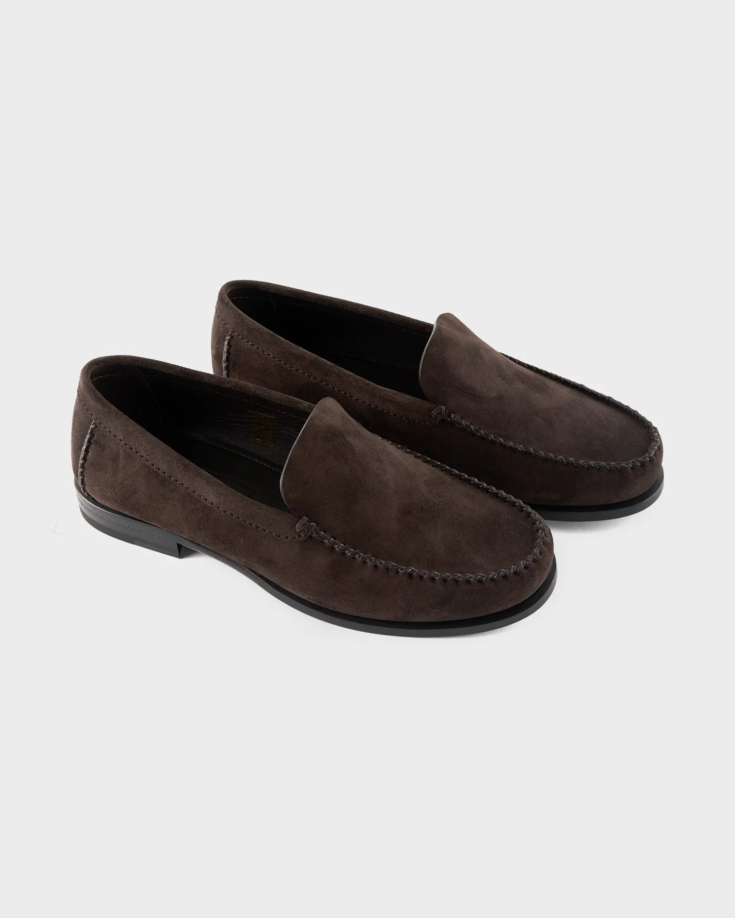 Brown Suede Boston Moccasins