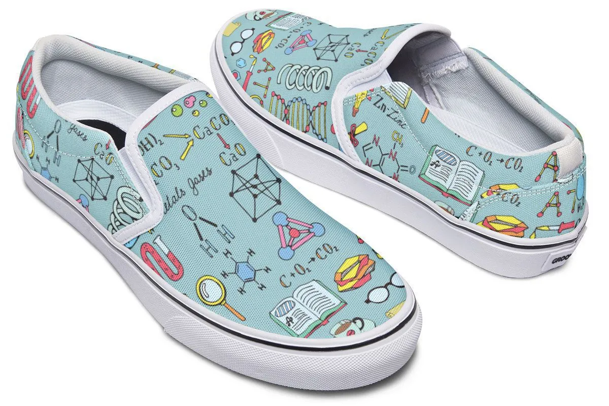 Chemist Pattern Slip-On Shoes