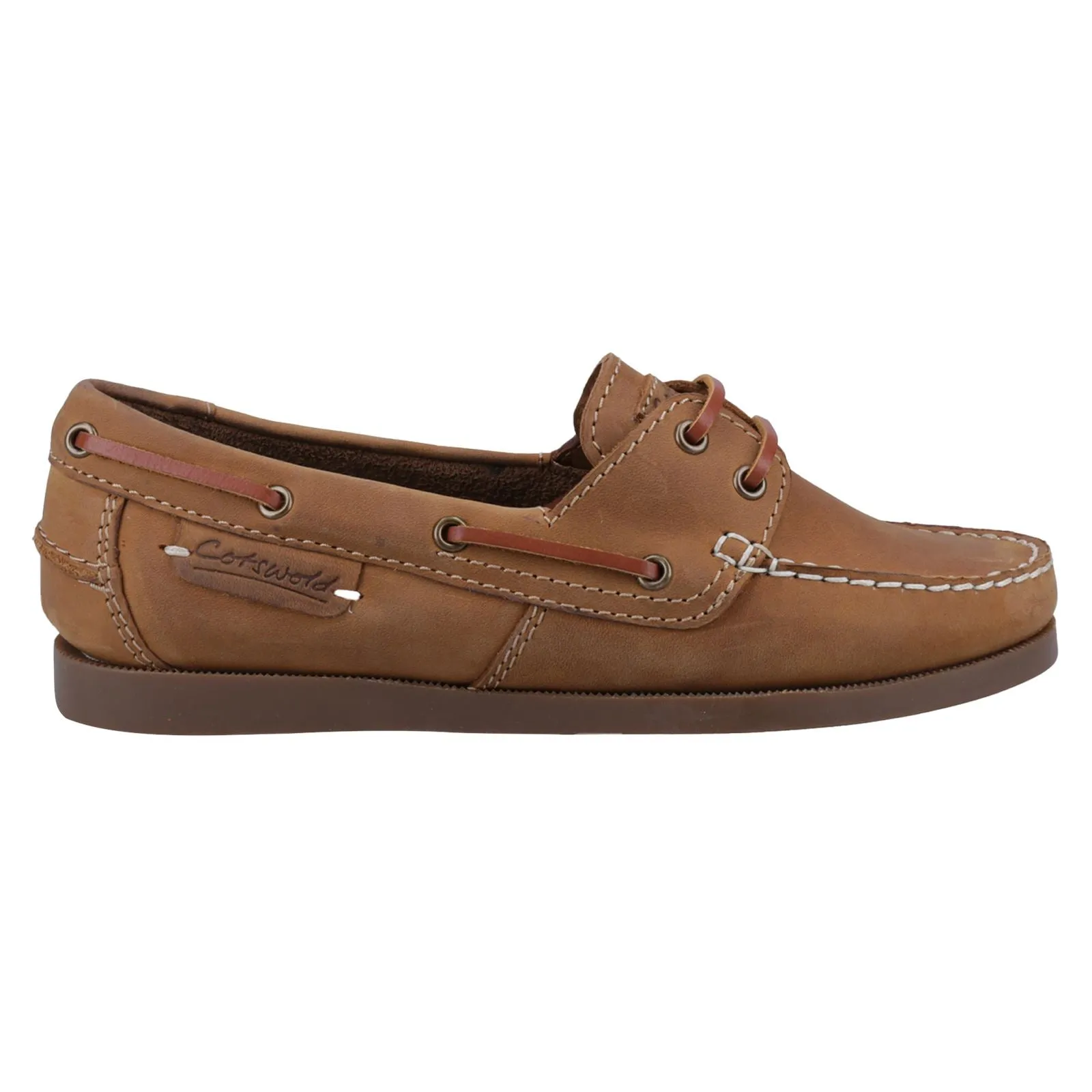 Cotswold Waterlane Leather Women's Camel Boat Shoes