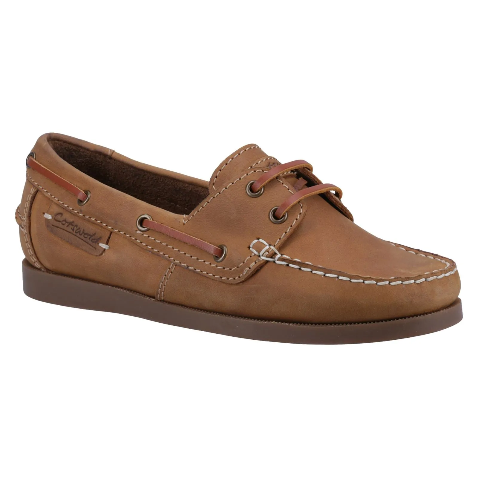 Cotswold Waterlane Leather Women's Camel Boat Shoes