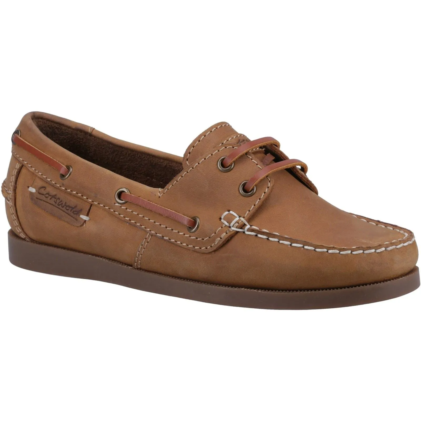Cotswold Waterlane Leather Women's Camel Boat Shoes