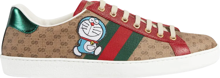 Doraemon x Gucci Ace Beige Monogram sneakers, beige