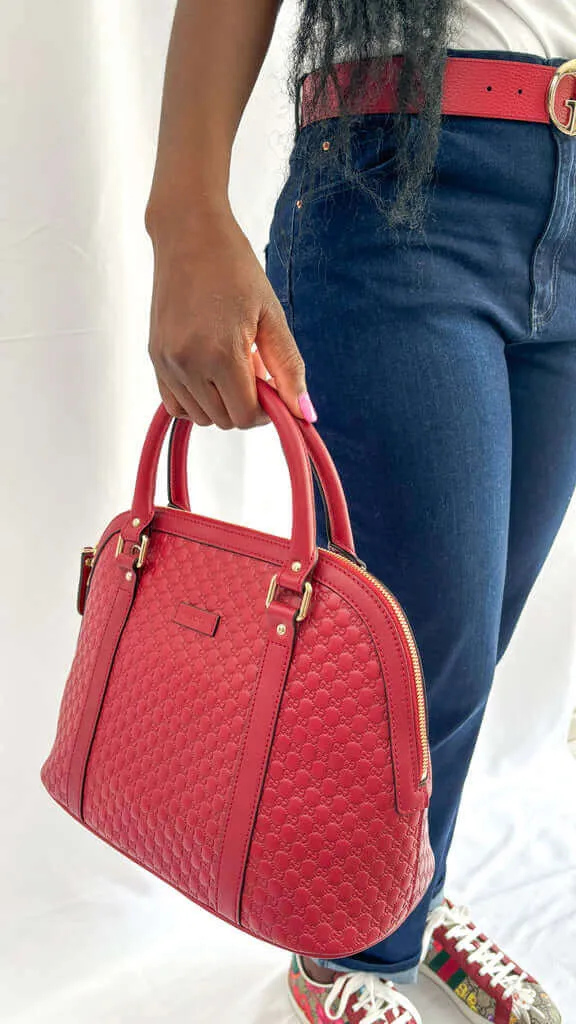 Gucci  Leather Top Handle Dome Bag