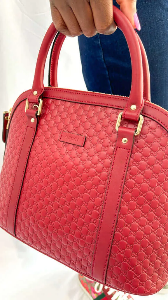 Gucci  Leather Top Handle Dome Bag
