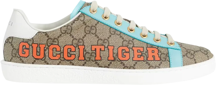 Gucci Wmns Ace GG Supreme Gucci Tiger Print Sneakers, Tan