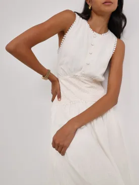 Harlow Linen & Lace Dream Day Dress | Ivory