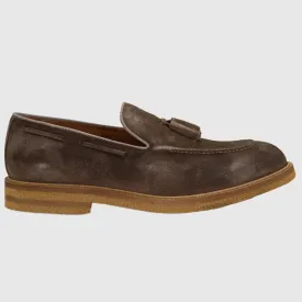 Men's Leather Suede Moccasin with Tassels in Taupe (GRU3603/2)