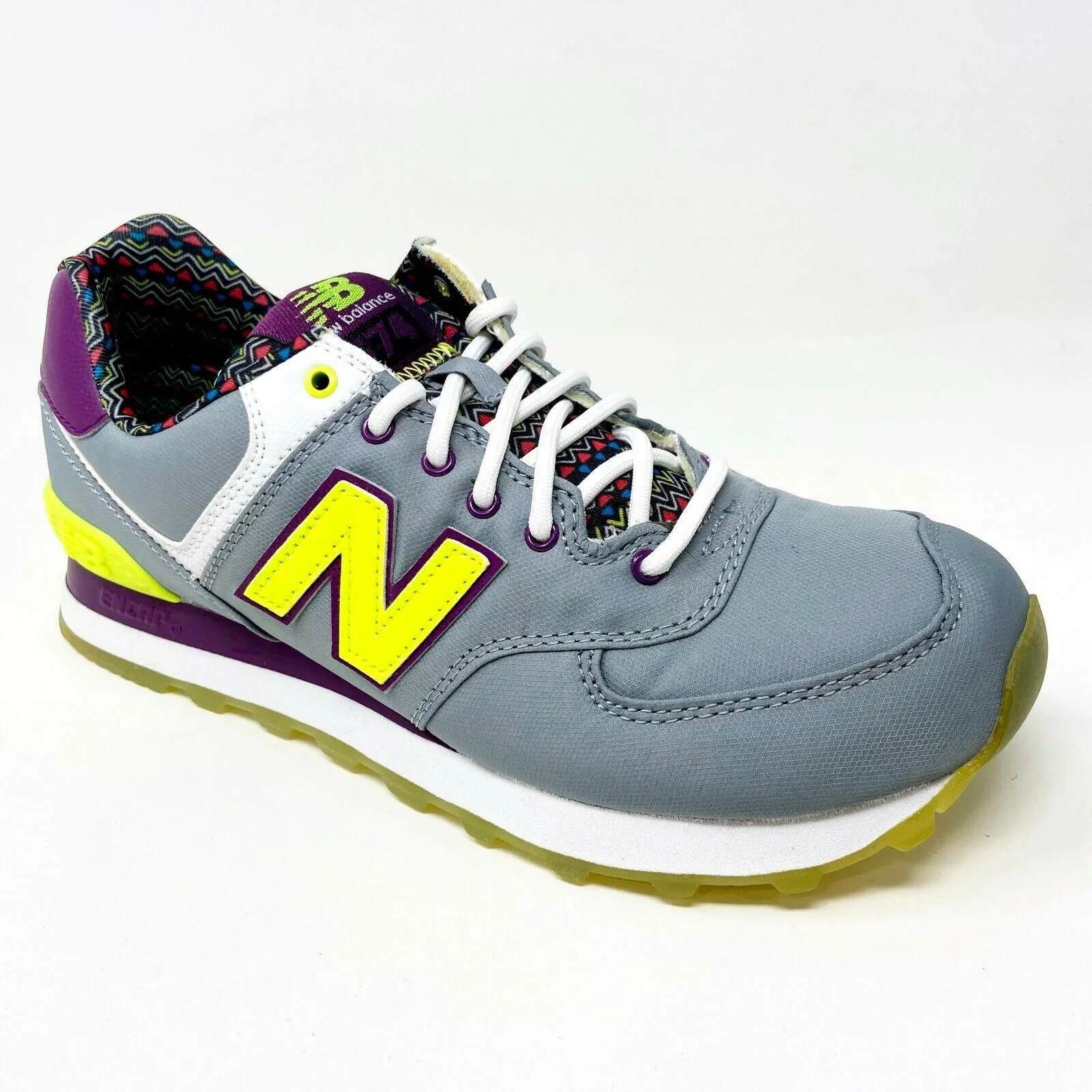 New Balance 574 Classic Street Beat Gray Purple Womens Casual Sneakers WL574SBF
