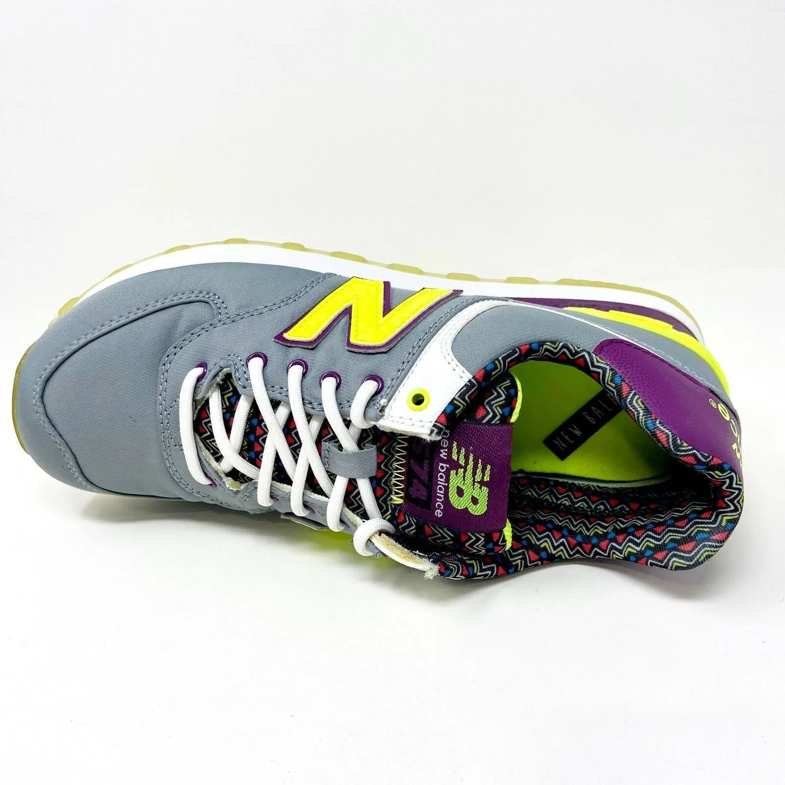 New Balance 574 Classic Street Beat Gray Purple Womens Casual Sneakers WL574SBF