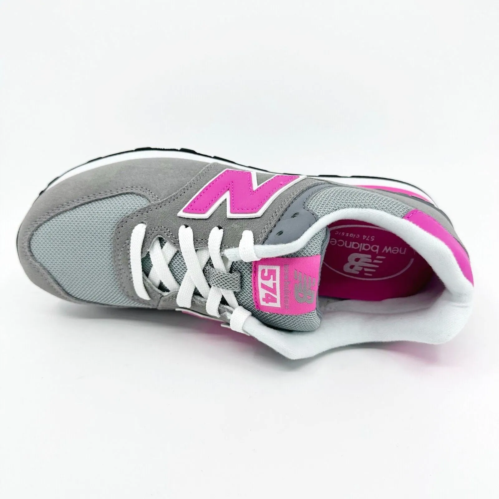 New Balance 574 Classics Grey Pink Suede Kids Running Sneakers KL574CDG
