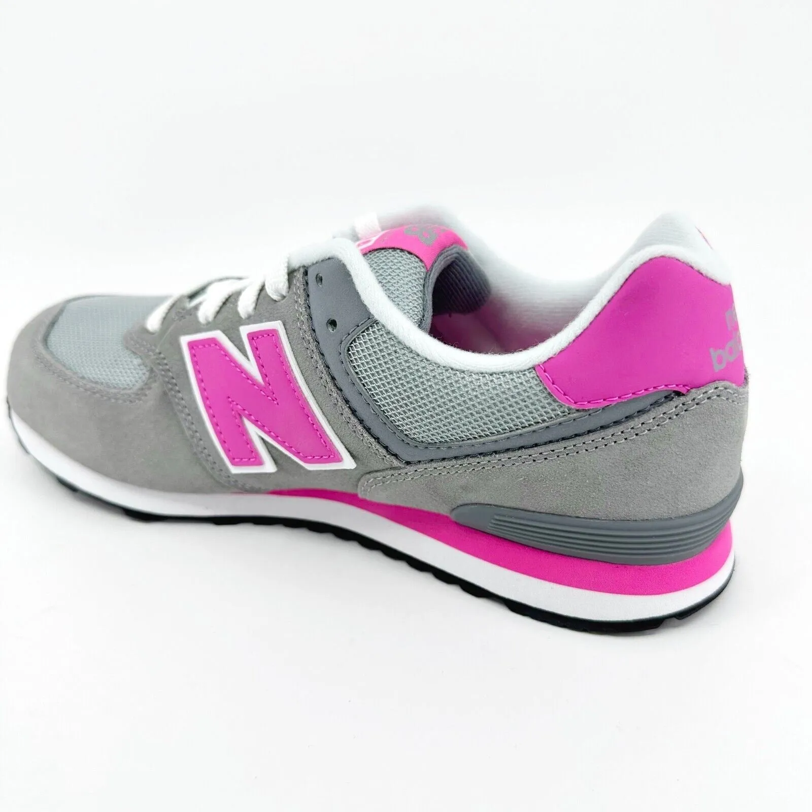 New Balance 574 Classics Grey Pink Suede Kids Running Sneakers KL574CDG