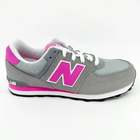 New Balance 574 Classics Grey Pink Suede Kids Running Sneakers KL574CDG