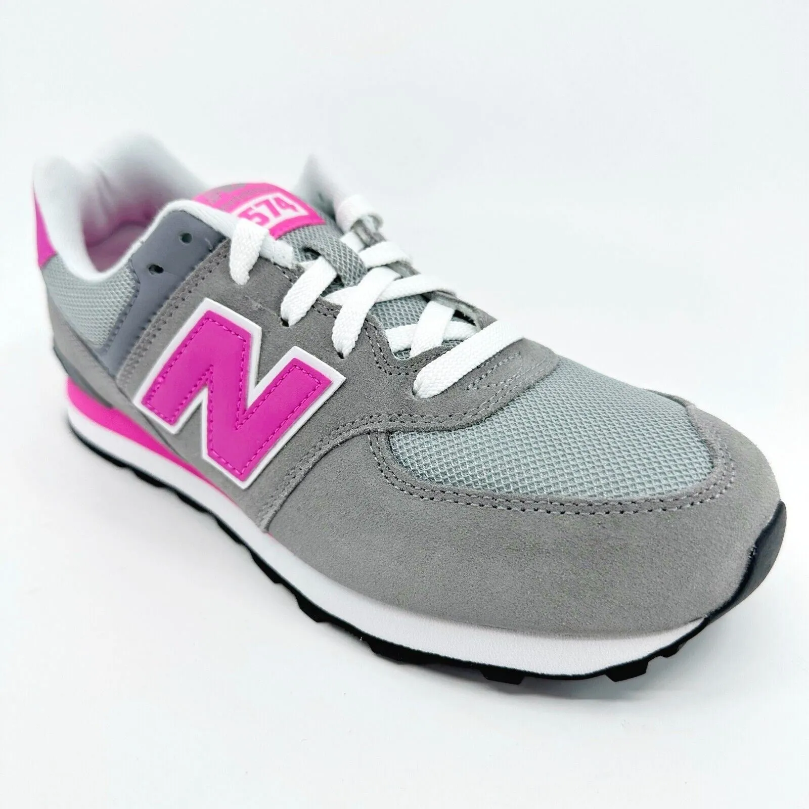 New Balance 574 Classics Grey Pink Suede Kids Running Sneakers KL574CDG