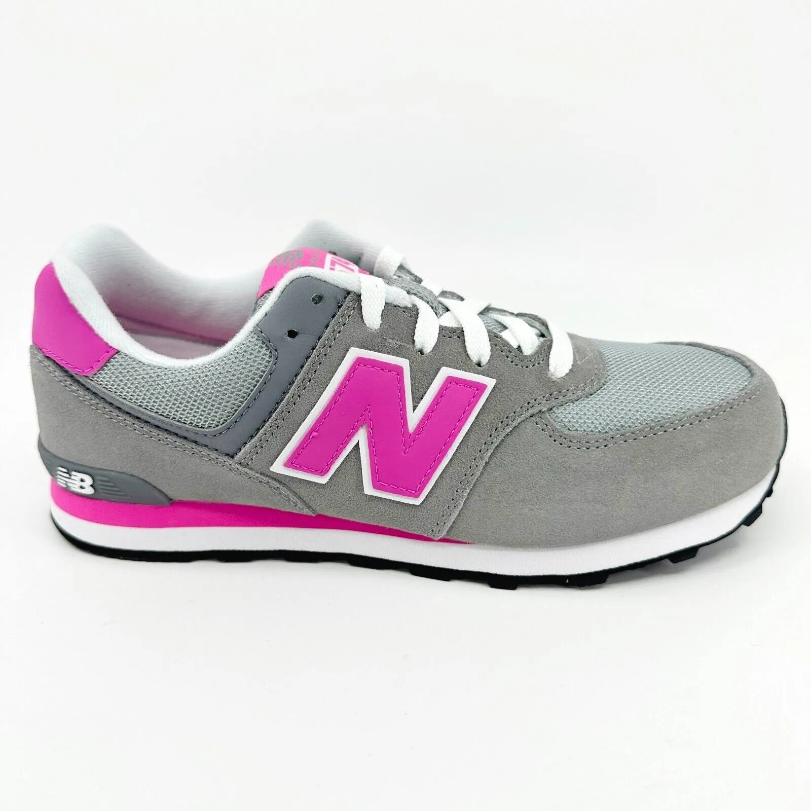 New Balance 574 Classics Grey Pink Suede Kids Running Sneakers KL574CDG