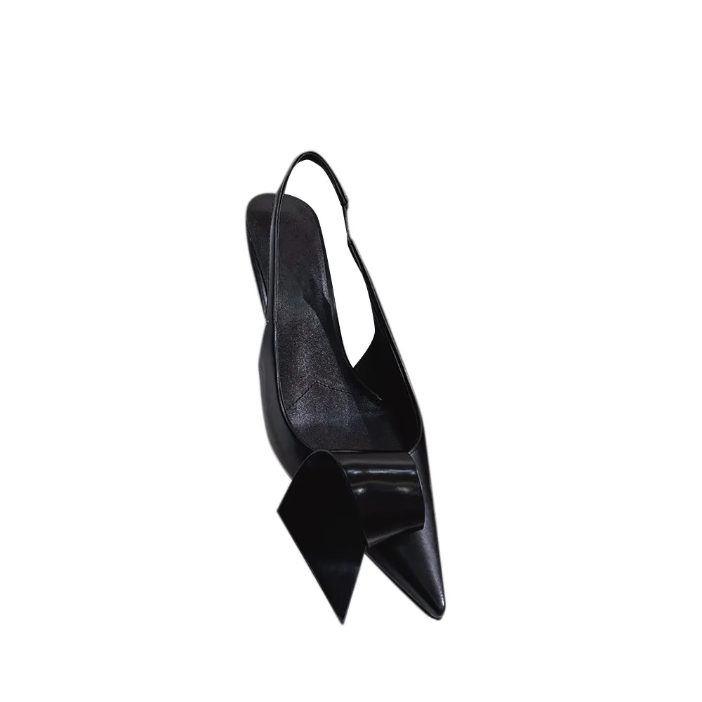 NULRE Leather Kitten Heel Sandals