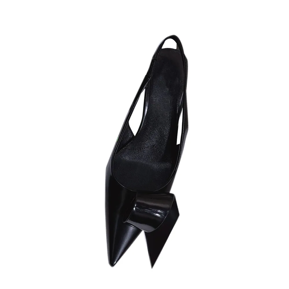 NULRE Leather Kitten Heel Sandals