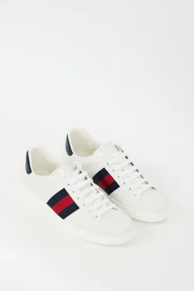 White & Multicolour Leather Ace Sneaker